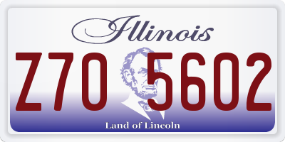 IL license plate Z705602