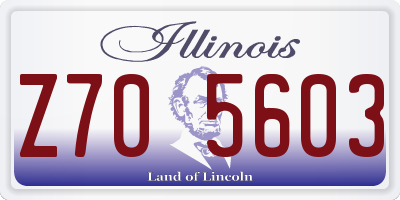 IL license plate Z705603