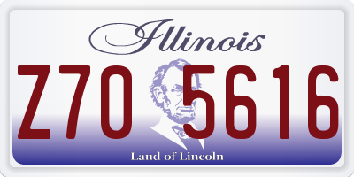 IL license plate Z705616
