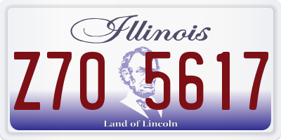 IL license plate Z705617