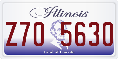 IL license plate Z705630
