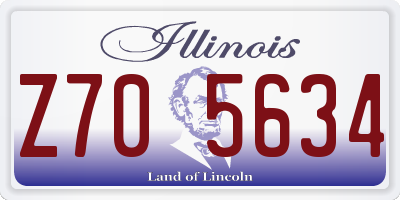 IL license plate Z705634