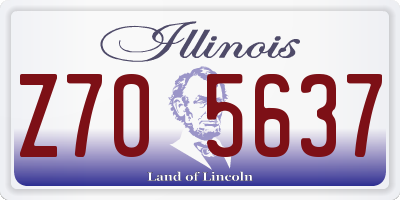 IL license plate Z705637