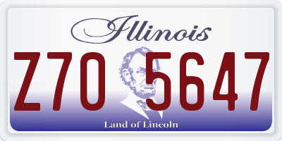IL license plate Z705647