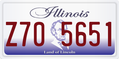 IL license plate Z705651