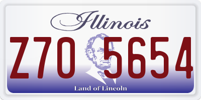 IL license plate Z705654