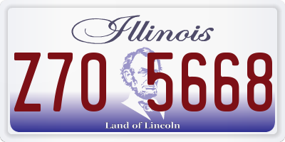 IL license plate Z705668
