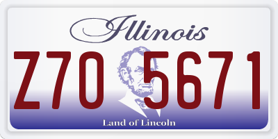 IL license plate Z705671