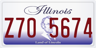 IL license plate Z705674