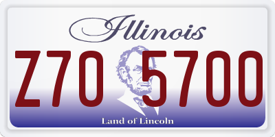 IL license plate Z705700