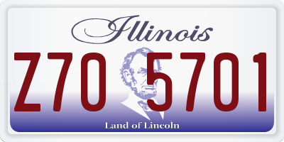 IL license plate Z705701