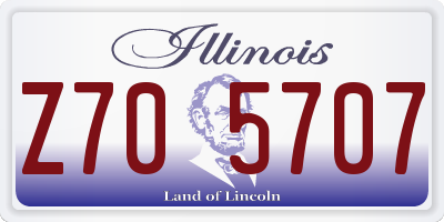 IL license plate Z705707