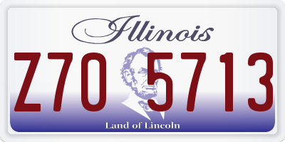 IL license plate Z705713