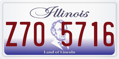 IL license plate Z705716