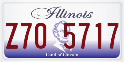 IL license plate Z705717