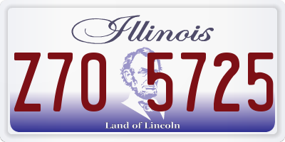 IL license plate Z705725