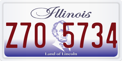 IL license plate Z705734