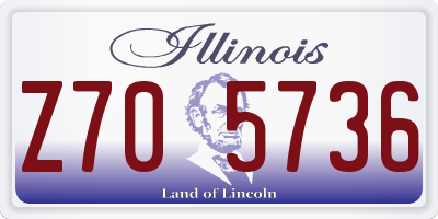 IL license plate Z705736