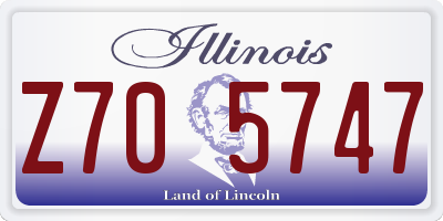 IL license plate Z705747