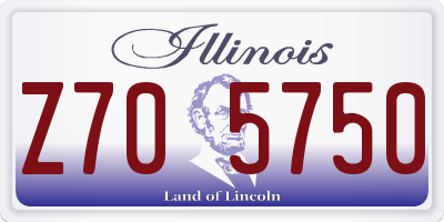IL license plate Z705750