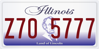 IL license plate Z705777