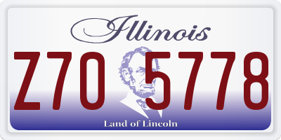 IL license plate Z705778