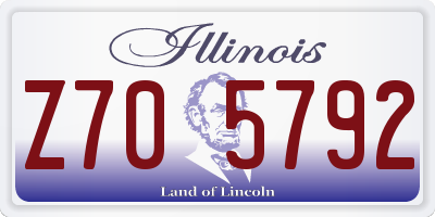 IL license plate Z705792