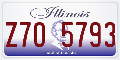 IL license plate Z705793