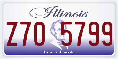 IL license plate Z705799