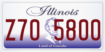 IL license plate Z705800
