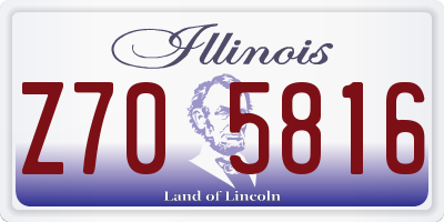 IL license plate Z705816