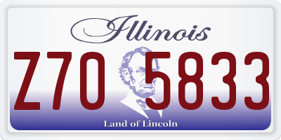 IL license plate Z705833