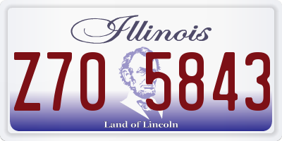 IL license plate Z705843