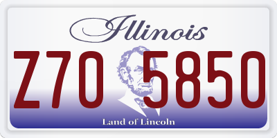 IL license plate Z705850