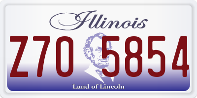 IL license plate Z705854