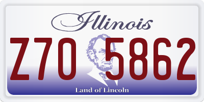 IL license plate Z705862