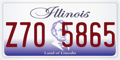 IL license plate Z705865