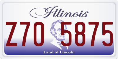 IL license plate Z705875