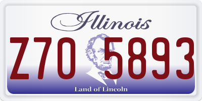 IL license plate Z705893