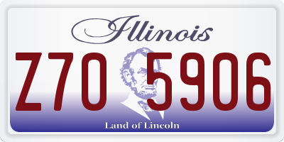 IL license plate Z705906