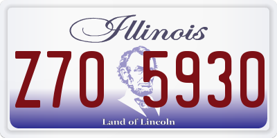 IL license plate Z705930