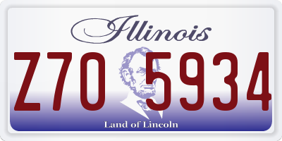 IL license plate Z705934
