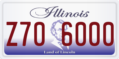 IL license plate Z706000