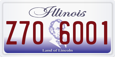 IL license plate Z706001