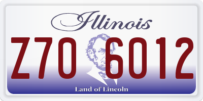IL license plate Z706012
