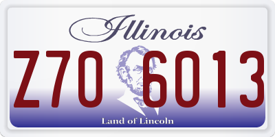 IL license plate Z706013
