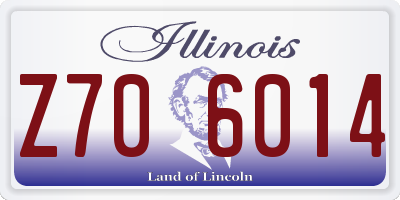 IL license plate Z706014