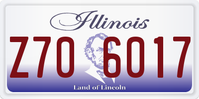 IL license plate Z706017
