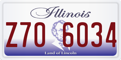 IL license plate Z706034