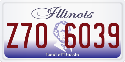 IL license plate Z706039